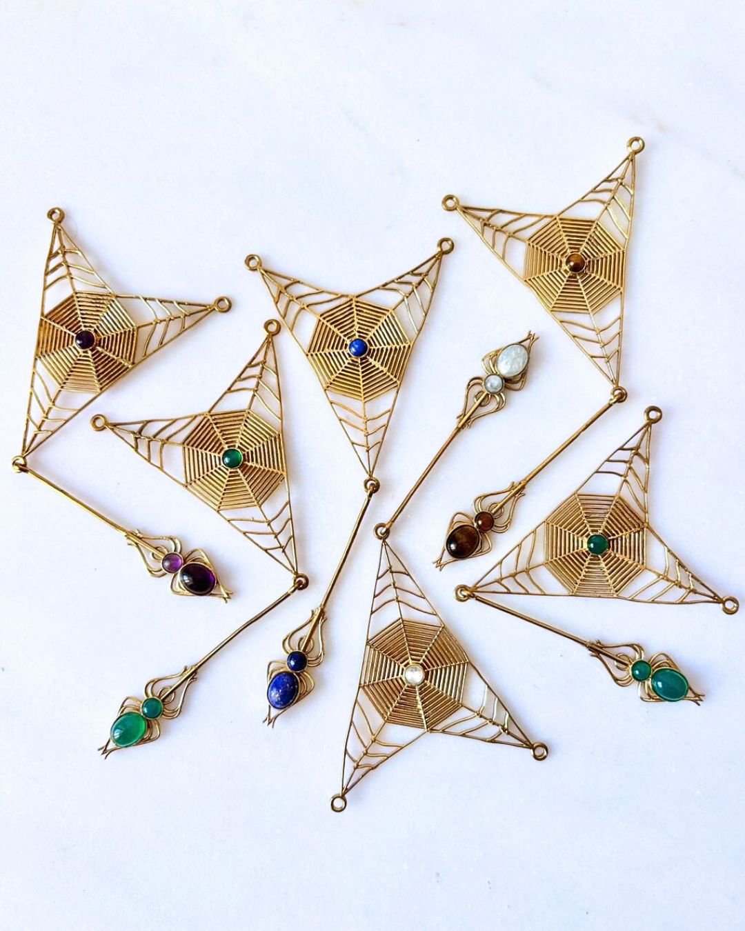 Spider Web Brass Connector for Jewelry Making