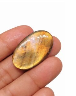 Alternative view of 38mm Labradorite Cabochon - Oval Golden Full Flash