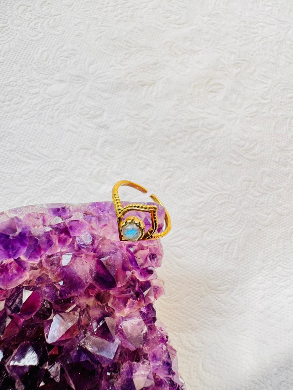 5/20 Pieces Chevron Crafted Brass Ring