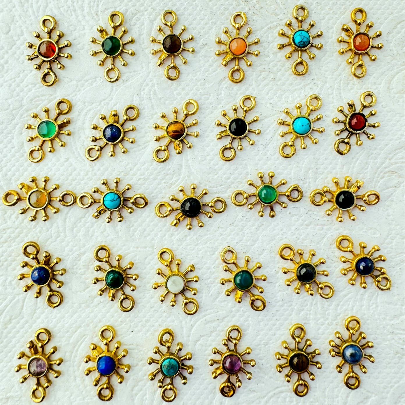 Mandala Brass Gemstone Connectors