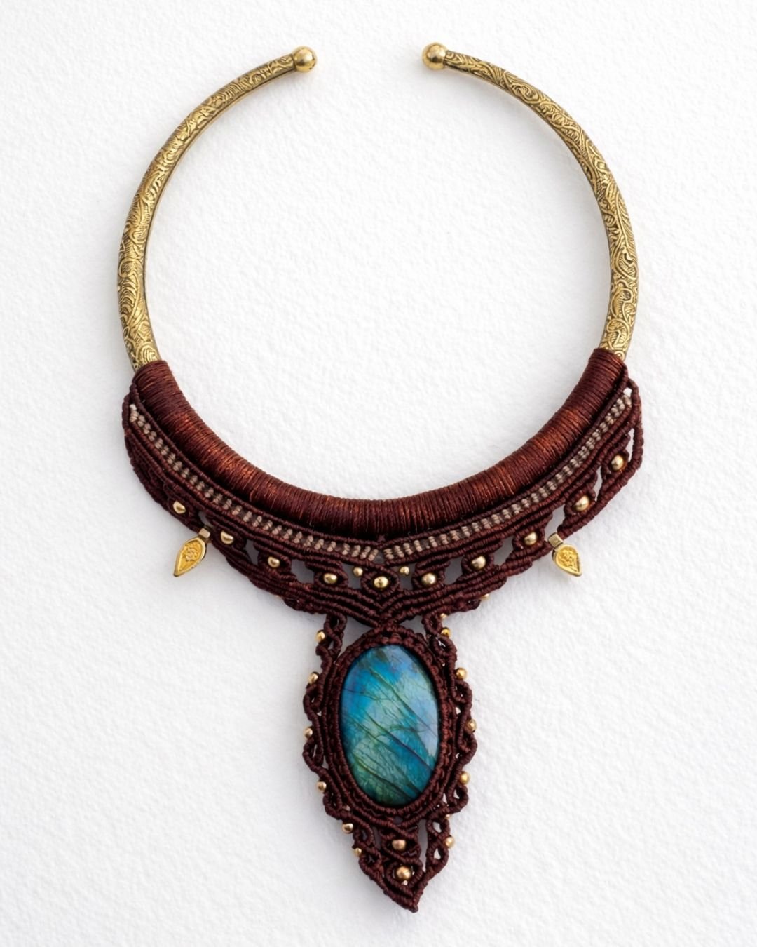 Labradorite Pendant Macrame Choker