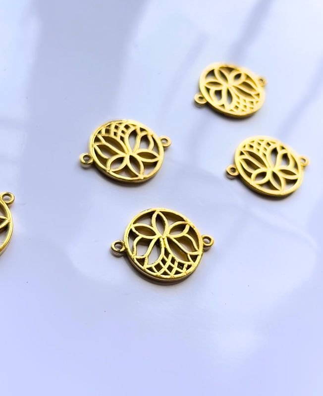 Harmony Golden Petal Connector Brass Special Charms