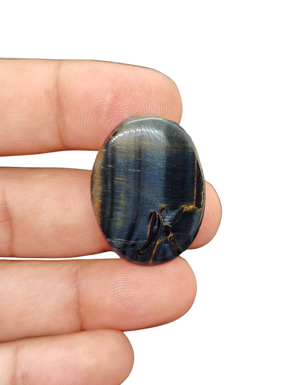 32mm Black Tiger Eye Cabochon – Oval Shape