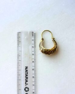 Alternative view of Engraved Crescent Tribal Brass Earrings