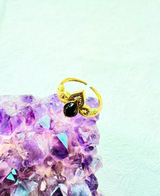 5/20 Pieces Lotus Flower Adjustable Brass Ring