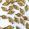 Granulated Teardrop Brass Charms