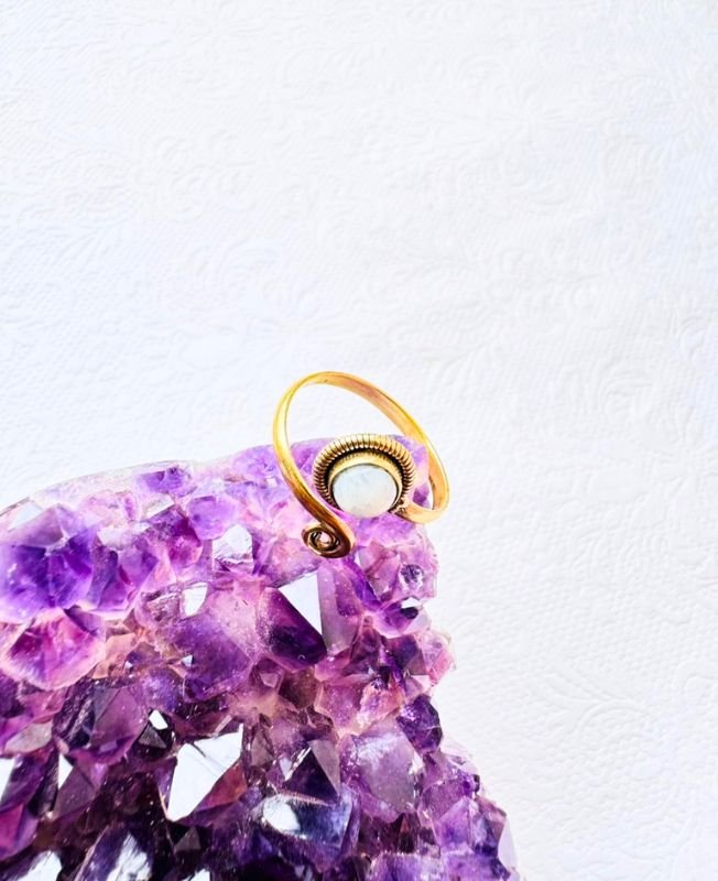 5/20 Pieces Handcrafted Spiral Brass Ring