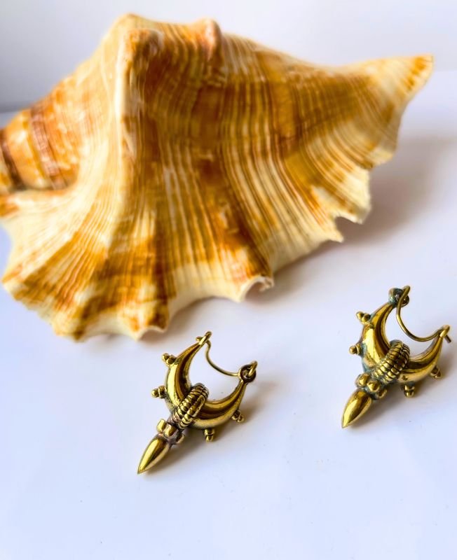 5/20 Pairs Dagger Statement Brass Earrings