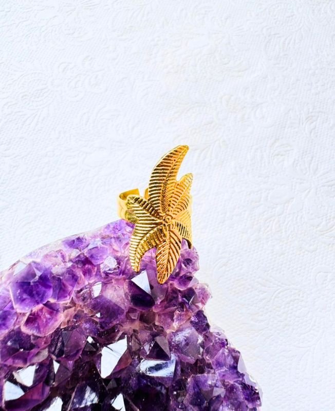 5/20 Pieces Starfish Adjustable Brass Ring