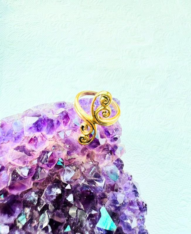 5/20 Pieces Double Spiral Adjustable Brass Ring