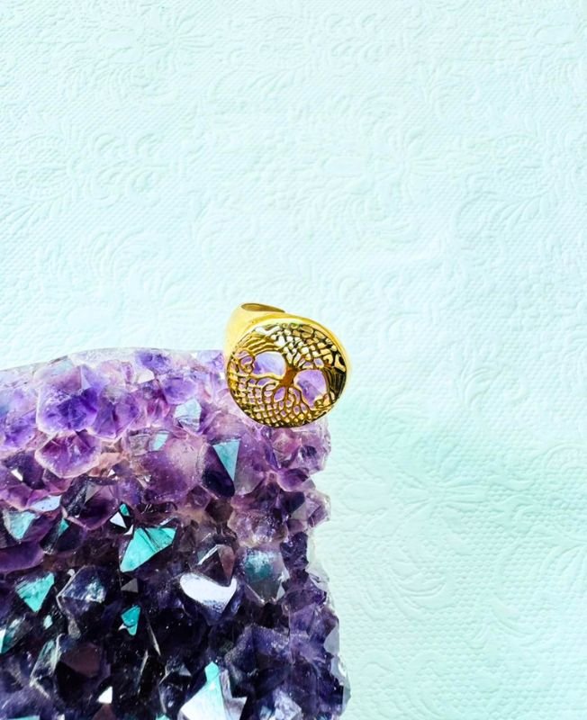 5/20 Pieces Tree Of Life Spiral Brass Ring