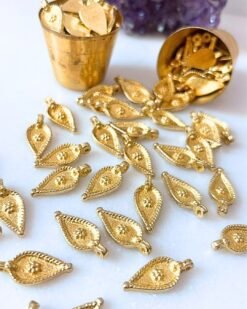 Alternative view of Textured Teardrop Brass Charms