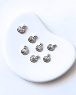 Spiral Silver Filled Brass Charms 17mm