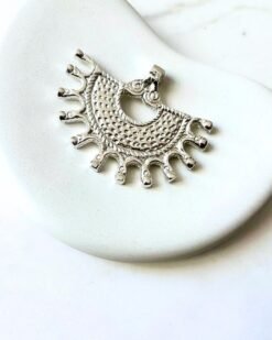 Big Silver Filled Ethnic Brass Charm Pendant 