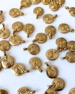 Minimal Spiral Round Brass Charms