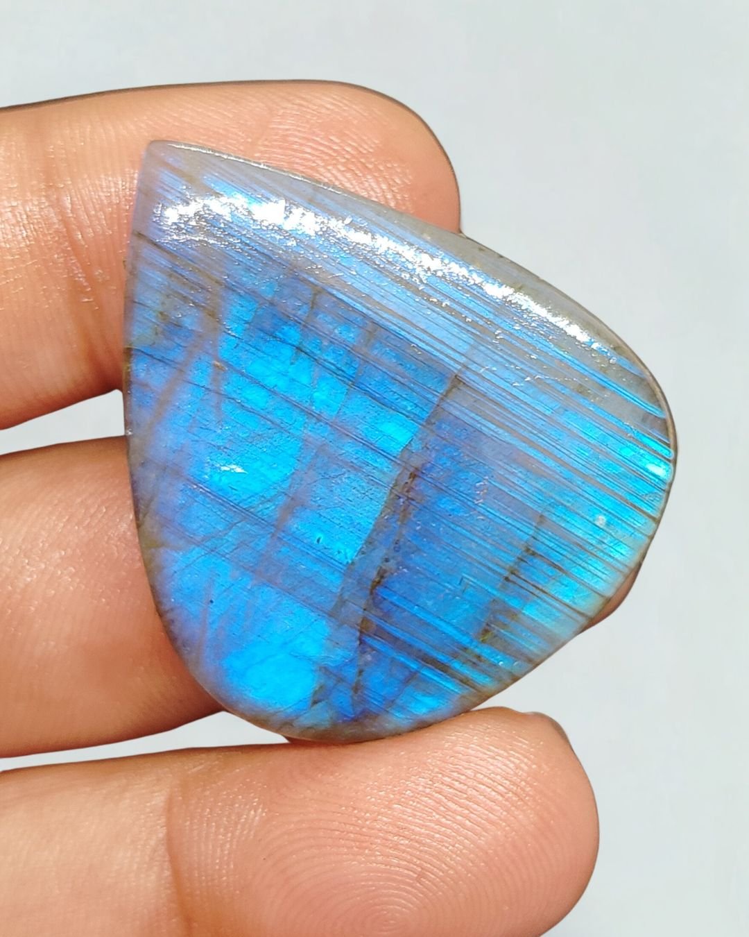 39mm Labradorite Cabochon - Drop Blue Flash - Image 3