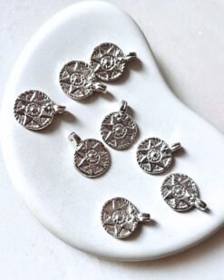 Mandala Silver Plated Star Charms