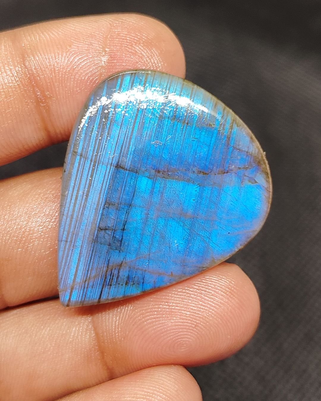 39mm Labradorite Cabochon - Drop Blue Flash - Image 2