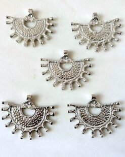 Alternative view of Big Silver Filled Ethnic Brass Charm Pendant 