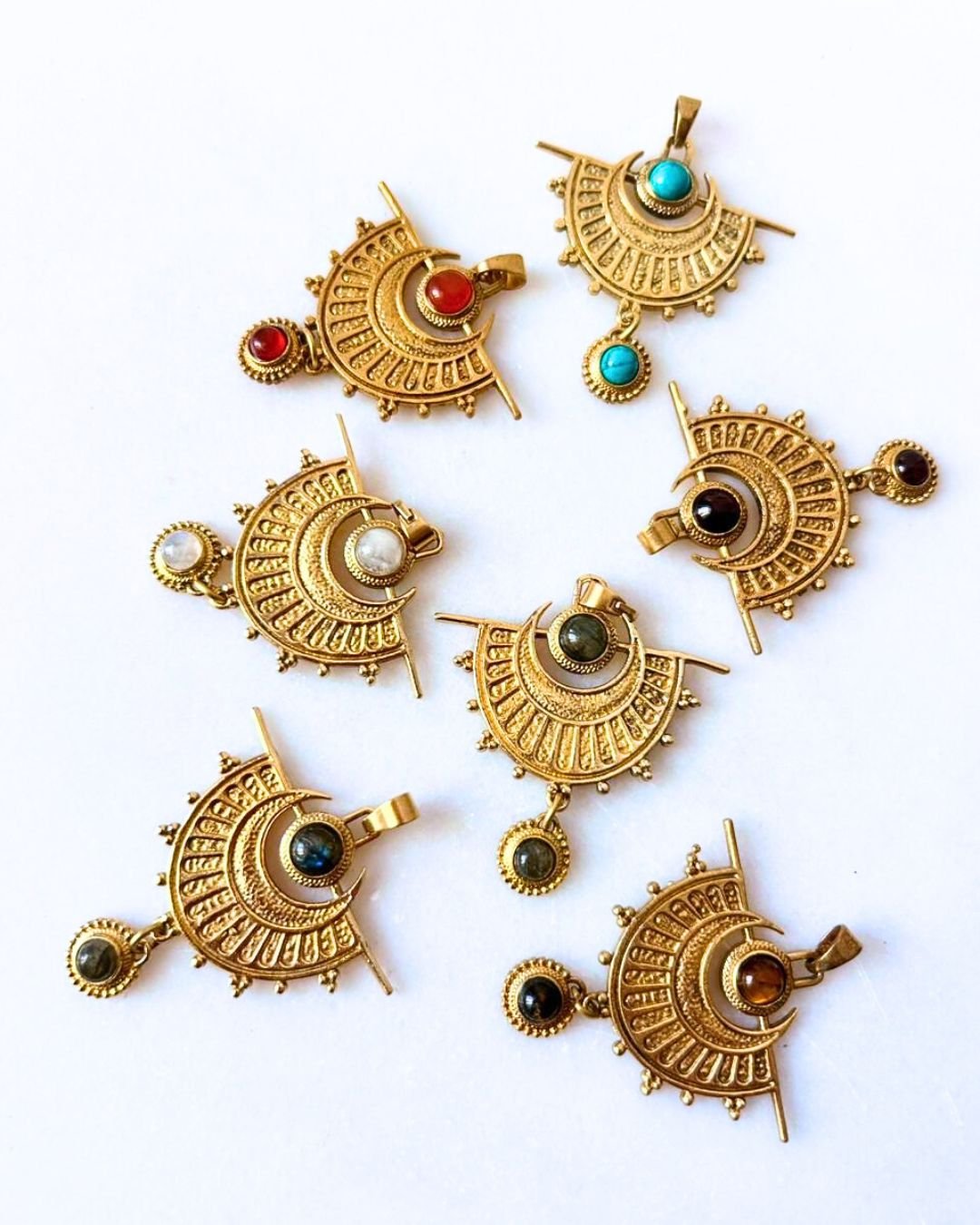 Moon Arc Brass Connector for Jewelry Making - Image 2