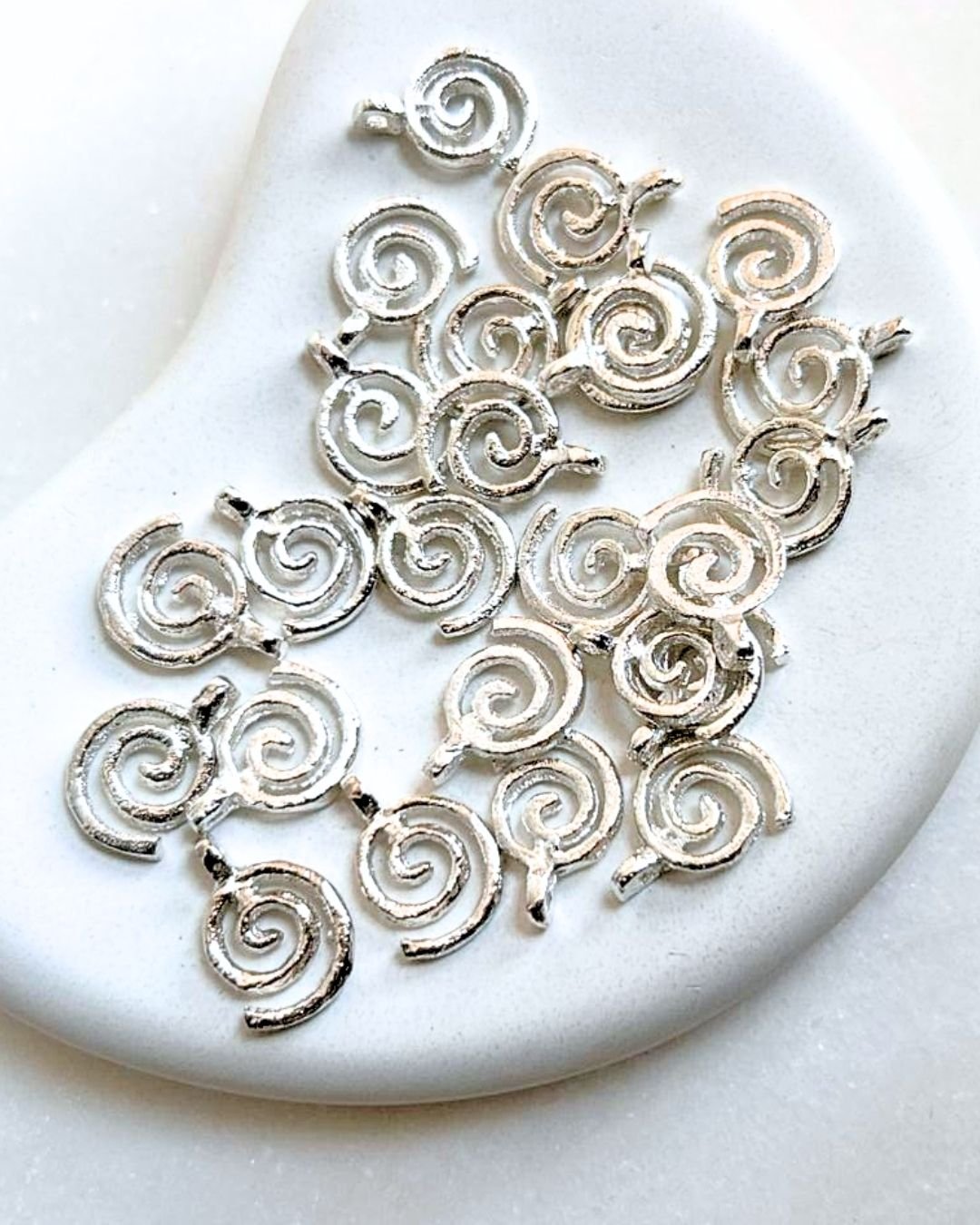 Spiral Silver Filled Brass Charms