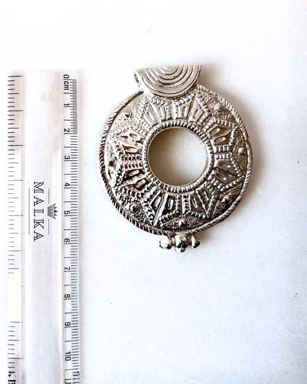Big Silver Filled Ethnic Brass Pendants - Image 3