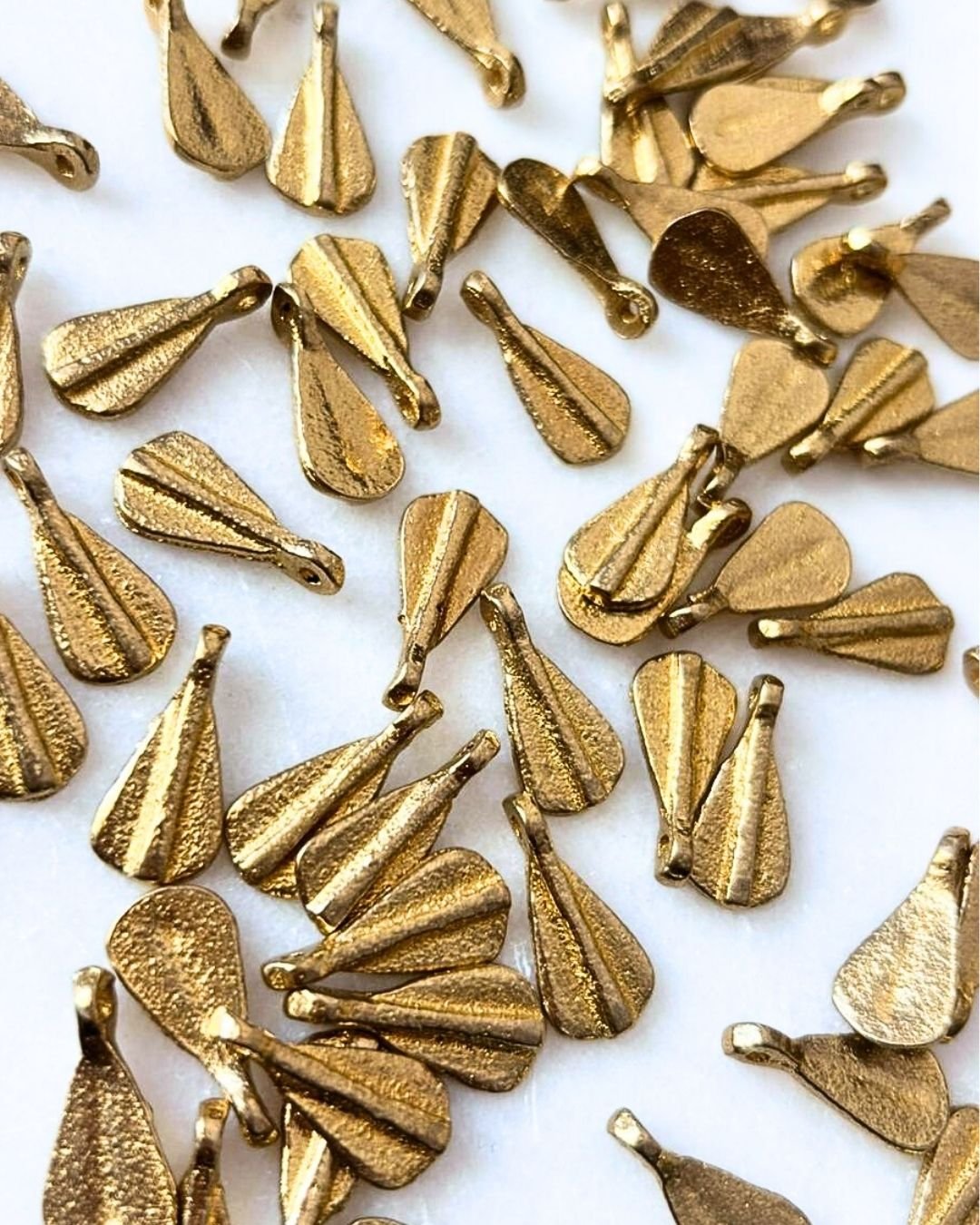 Fan Leaf Brass Charms