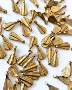 Fan Leaf Brass Charms