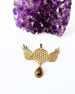 Winged Sacred Geometry Brass Connector for Jewelry Making