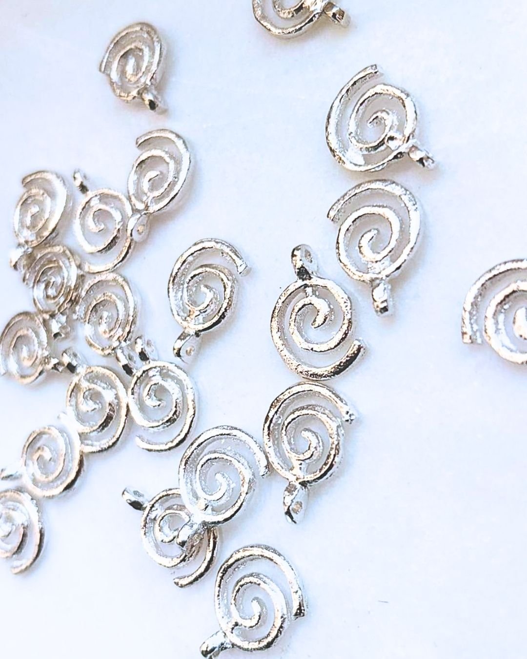 Spiral Silver Filled Brass Charms - Image 2