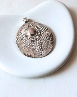 Big Silver Filled Ethnic Brass Pendant