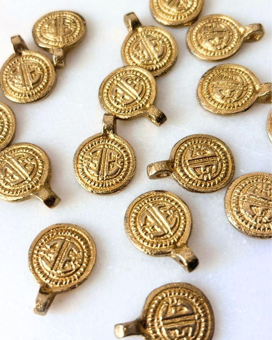 Coin Medallion Brass Charms