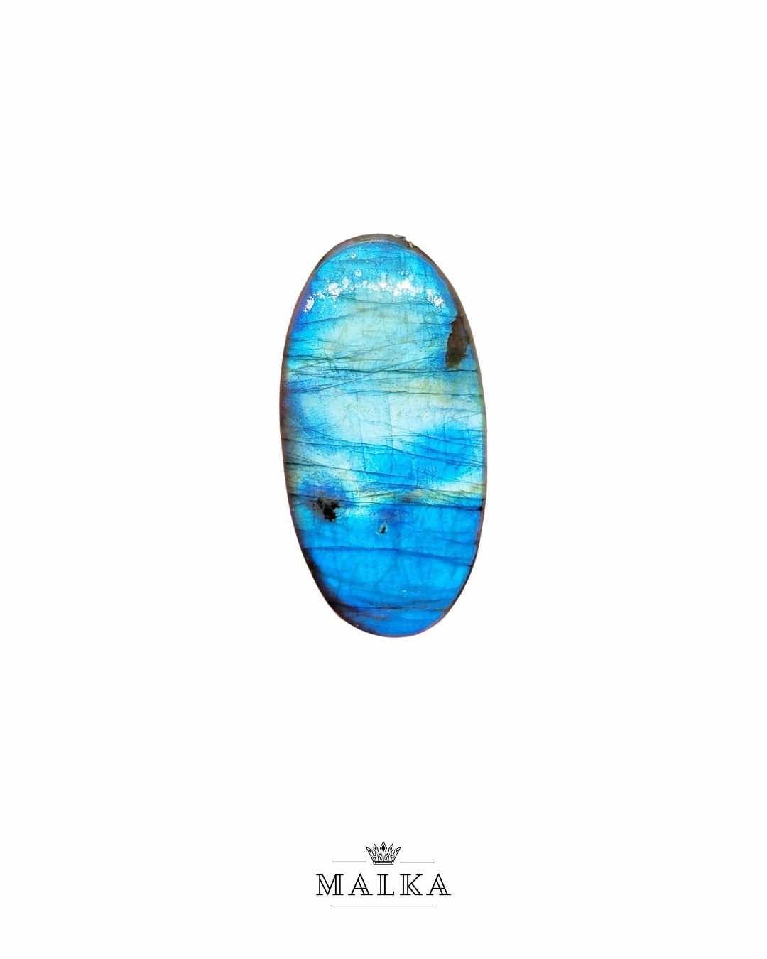 38mm Labradorite Cabochon - Oval Blue Full Flash