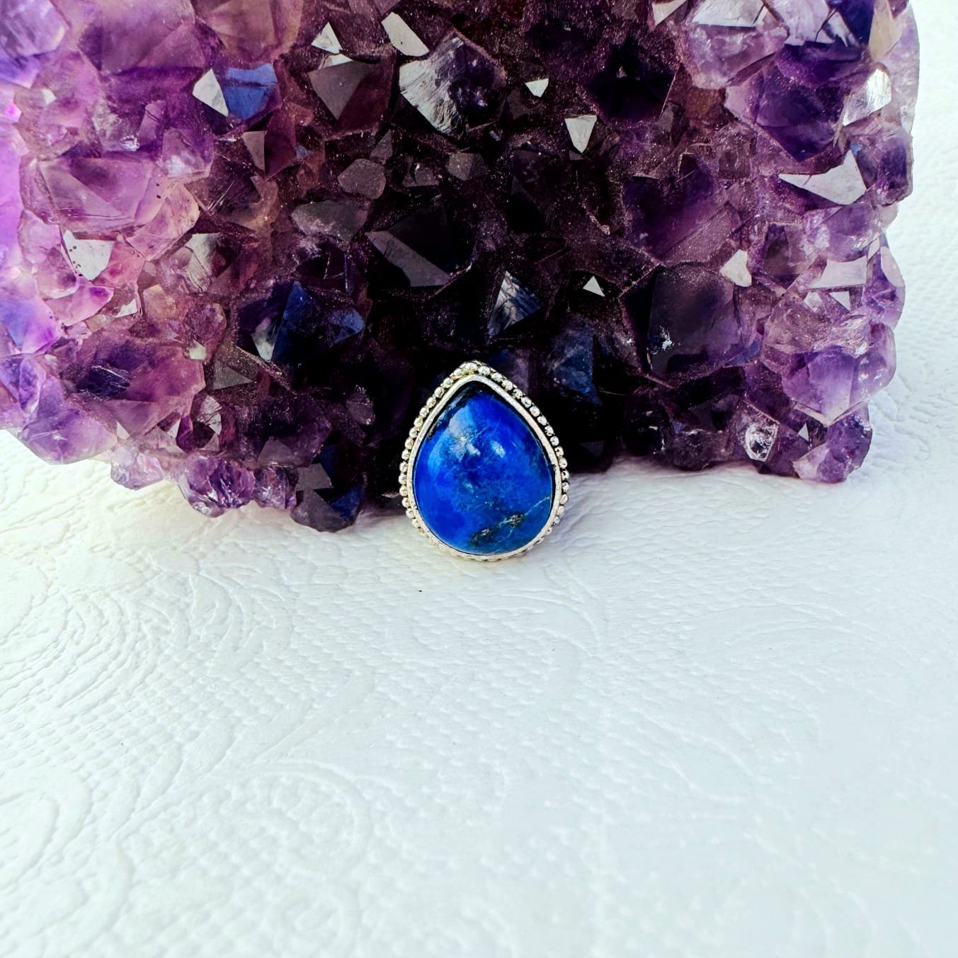 Lapis Lazuli Teardrop Grooved Stones Connectors