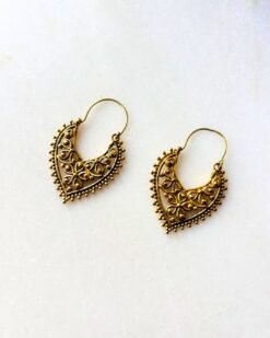 Alternative view of Antique Style Filigree Brass Earrings