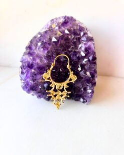 Spiral Filigree Drop Brass Earrings