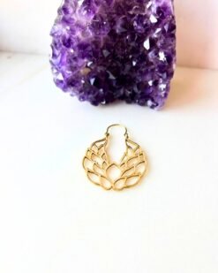 Openwork Lotus Petal Brass Earrings