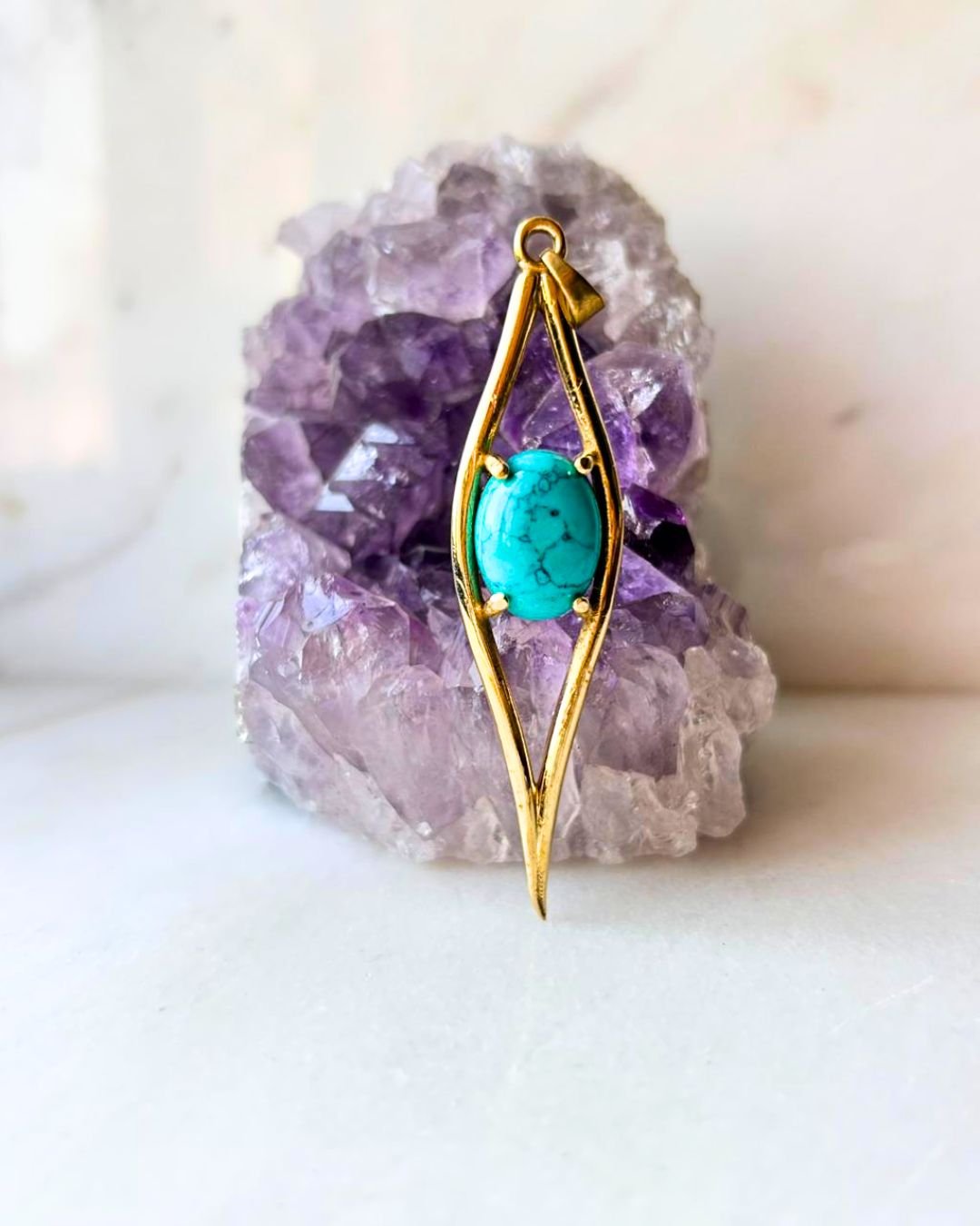 1/3/10 Pieces Elongated Tribal Brass Pendant