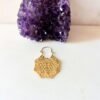 Sri Yantra Mandala Hoop Brass Earrings