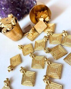Textured Diamond Brass Charms