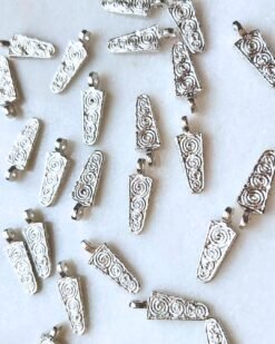 Spiral Column Silver Filled Brass Charms