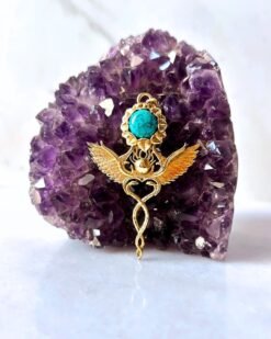 Winged Scarab Brass Connector for Jewelry