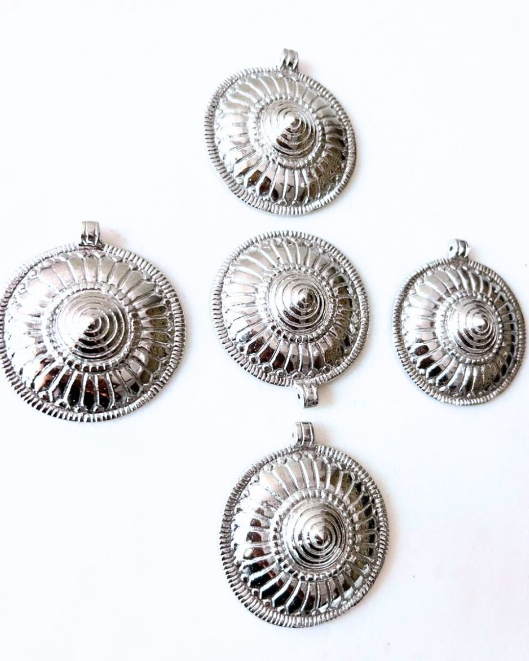 Big Silver Filled Ethnic Brass Pendant - Image 2