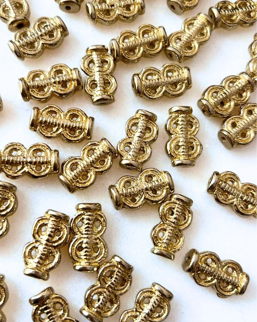 Double Scroll Spacer Brass Charms