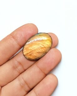 Alternative view of 33mm Labradorite Cabochon - Oval Golden Full Flash
