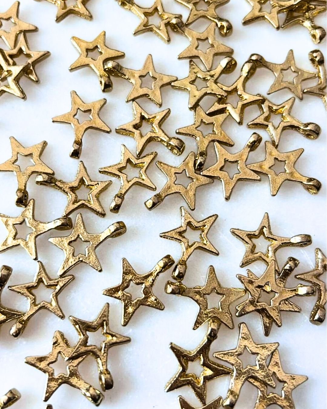 Open Star Brass Charms