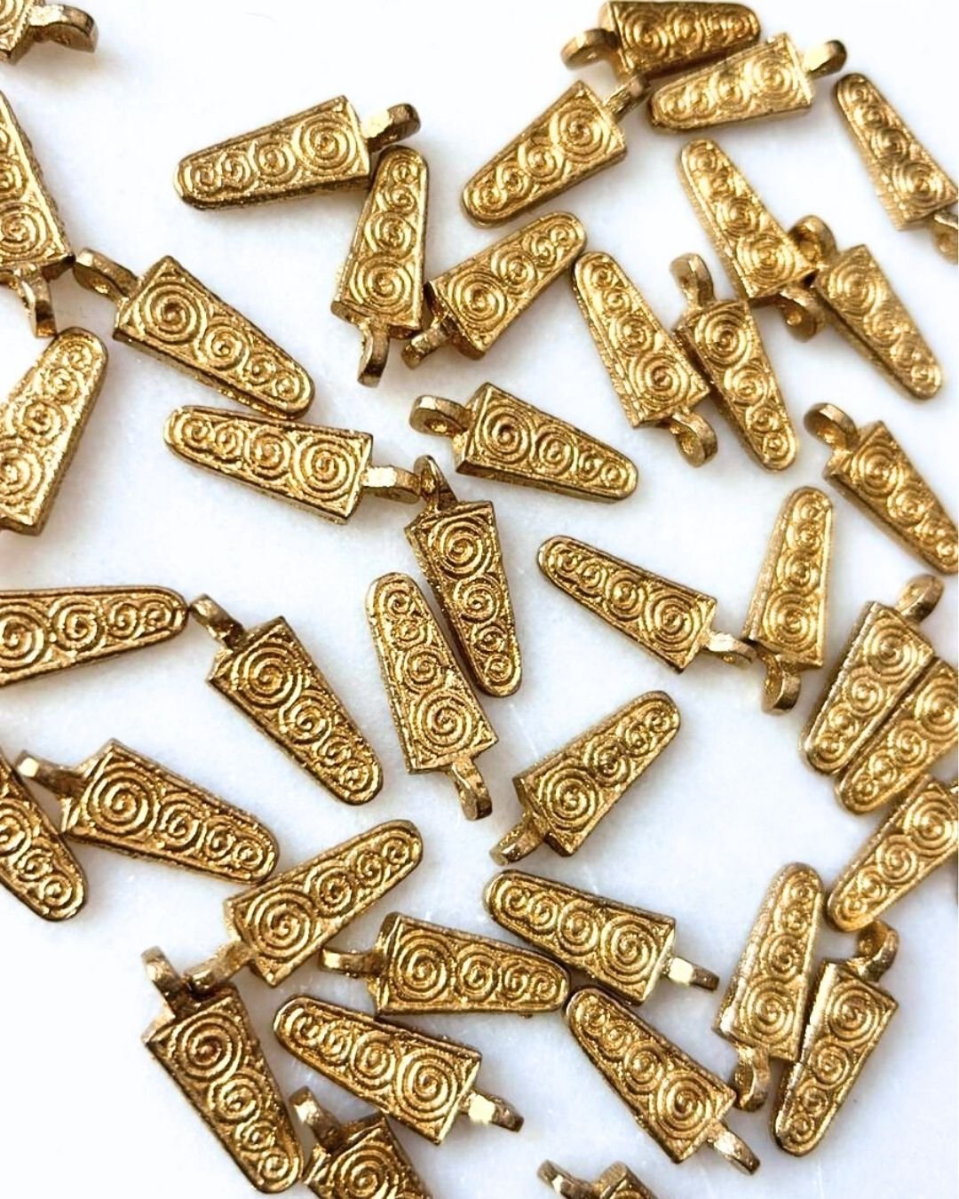 Spiral Column Brass Charms