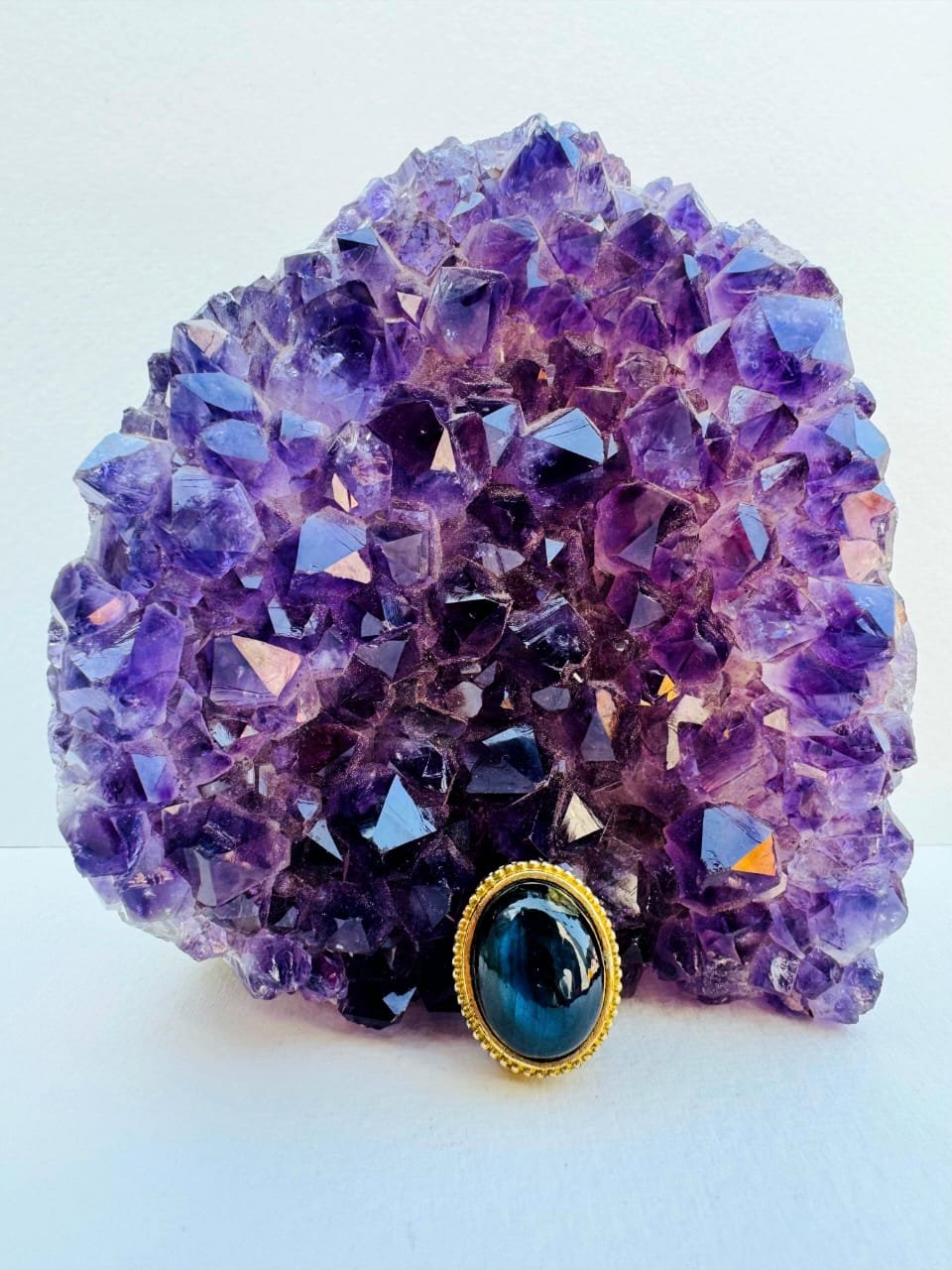 Labradorite Grooved Stones Connectors