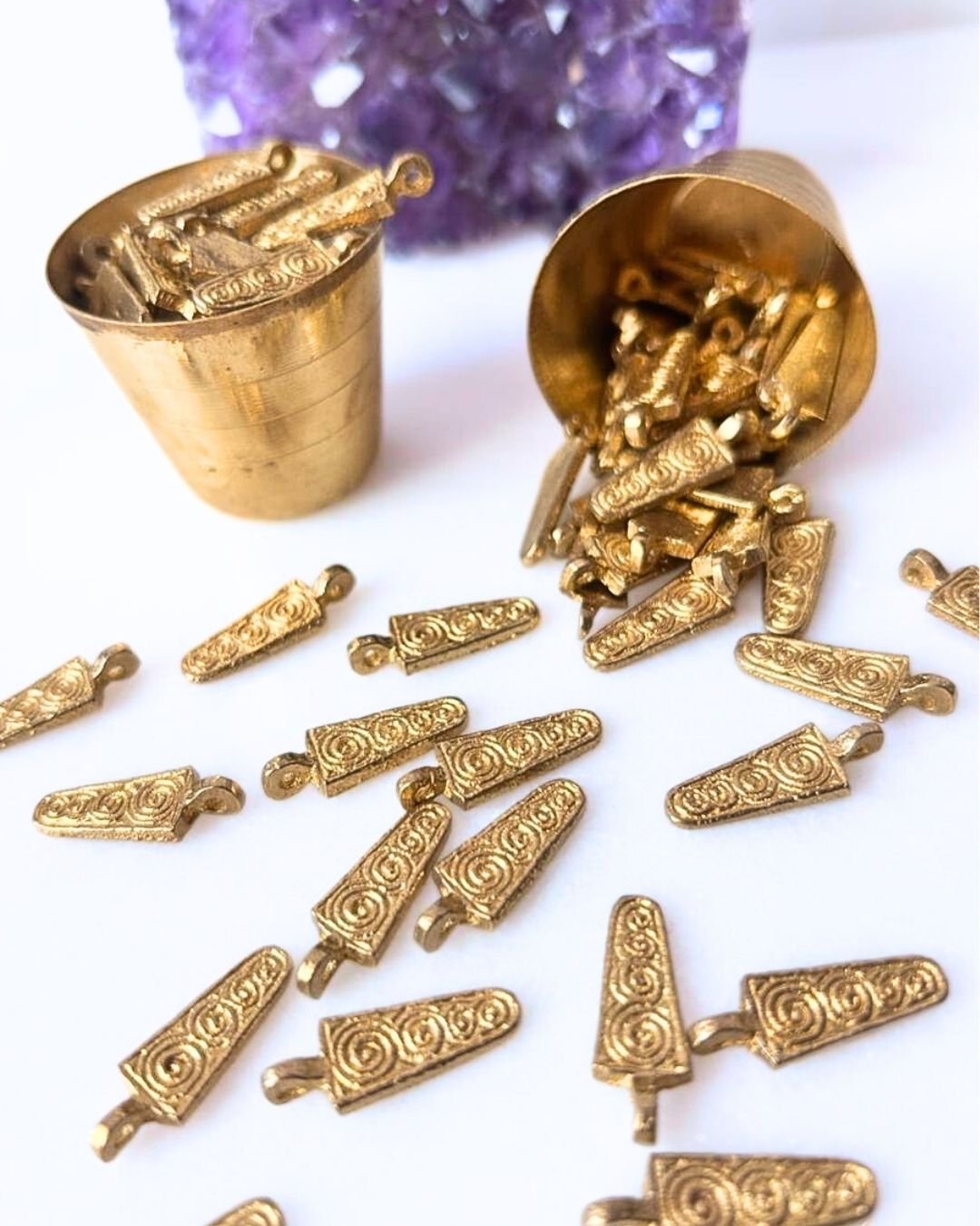 Granulated Teardrop Brass Charms - Image 2