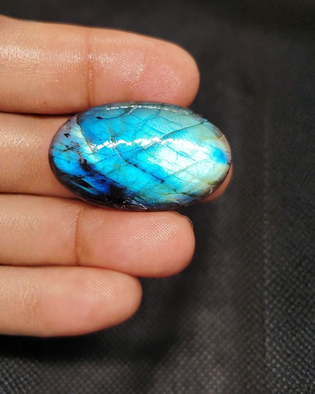 40mm Labradorite Cabochon - Oval Multi Flash - Image 3